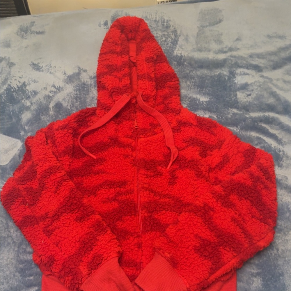 Cozy Red Sherpa Hoodie
